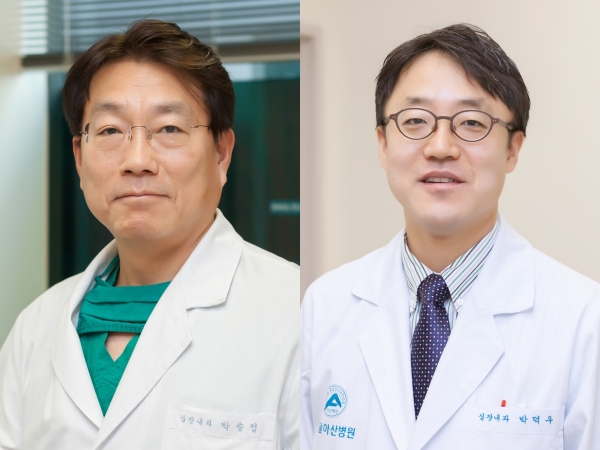 (왼쪽부터) 서울아산병원 심장내과 박승정 석좌교수, 박덕우 교수