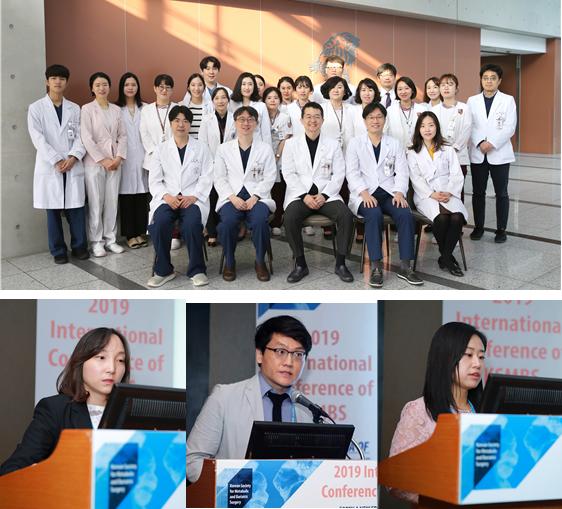 위, 고려대학교 안암병원 비만대사센터 의료진. 아래 좌측부터 김유나 교수, 권영근 교수, 장미 연구원.