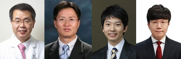 왼쪽부터 장학철 교수, 김하일 교수, 문준호 박사, 김형석 박사