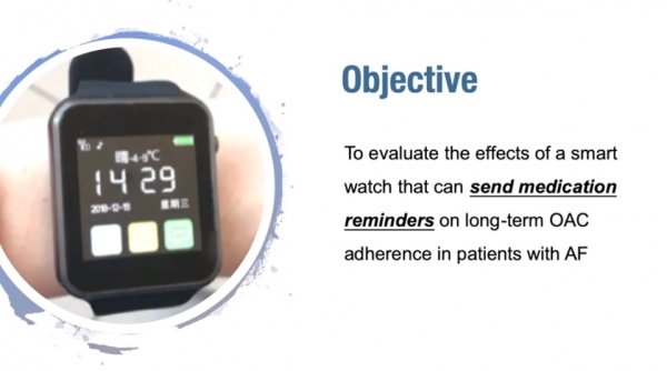 중국 북경 수도의대 Zhan Shi 교수 연구팀은 5~9일 온라인으로 개최된 미국부정맥학회 연례학술대회(HRS 2020)에서 'Smart watches significantly improve adherence to oral anticoagulation therapy among patients with atrial fibrillation'을 주제로 발표했다. (사진=HRS 2020 온라인 학술대회 유튜브 영상 캡쳐)