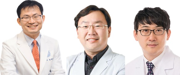 ▲(좌부터)대한신장학회 김세중 수련교육이사, 송상헌 협연이사, 울산대 예방의학교실 조민우 교수.