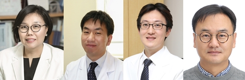 (왼쪽부터) 중앙대병원 감염내과 정진원·최성호·김민철, 고려의대 미생물학교실 박만성 교수.