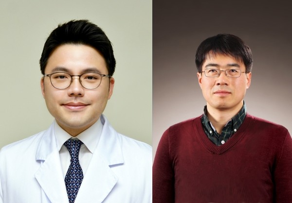 ▲(좌부터) 한양대병원 이원준 교수, 한양대 박준홍 교수.