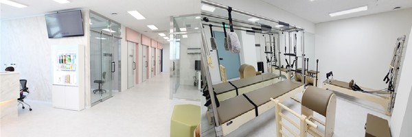 성북우리아이들병원 치아튼튼클리닉 내부 사진(좌), 운동체형교정클리닉 내부(우)