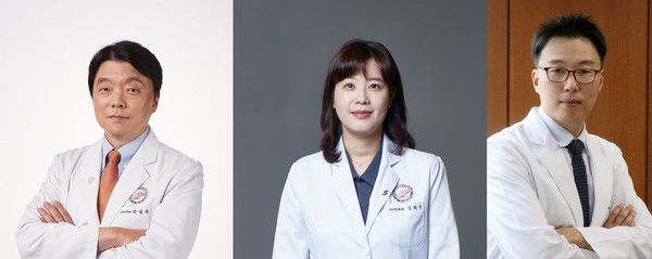 (왼쪽부터) 한림대동탄성심병원 박일석·김희진 교수, 한림대성심병원 이중섭 교수