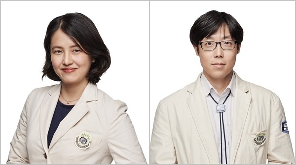 ▲(좌부터)가톨릭대 서울성모병원 피부과 이지현, 방철환 교수.