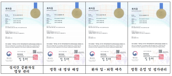 한림대성심병원이 취득한 특허증