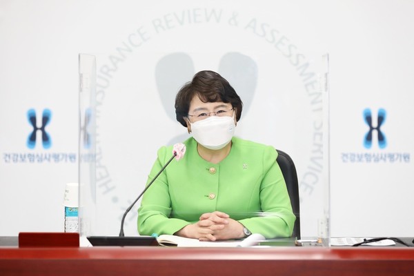2021년 5월 간담회에 참석한 건강보험심사평가원 김선민 원장 (전문기자협의회 제공)