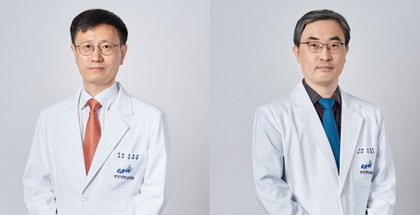 왼쪽부터 중앙대병원 김재택 교수, 이왕수 교수