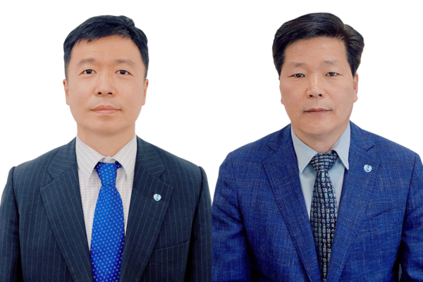  휴온스글로벌 강신원 전무(왼쪽)와 휴온스 정광일 전무