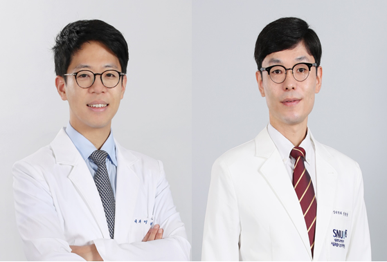 ▲보라매병원 호흡기내과 인현우 교수, 영상의학과 진광남 교수(왼쪽부터)