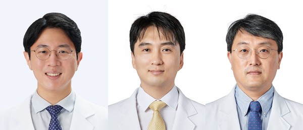 ▲(좌부터) 중앙대병원 신경외과 이신헌, 최현호 교수, 남택균 뇌혈관센터장.