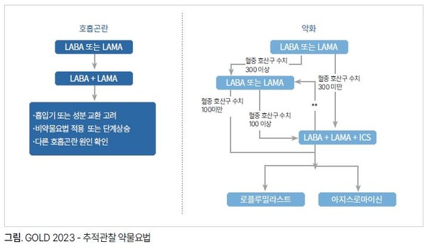 GOLD 환자군 재편 LABA + LAMA 전략 대두
