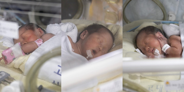 고려대 안산병원에서 외국인 세쌍둥이가 태어났다.