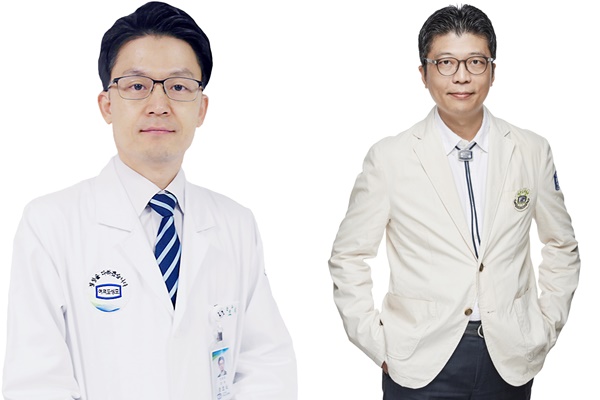 ▲(좌부터) 여의도성모 안과병원 황호식, 부천성모병원 김은철 교수.