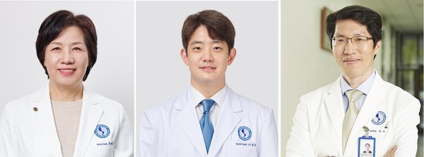 왼쪽부터 아주대병원 박해심, 이영수, 박래웅 교수.