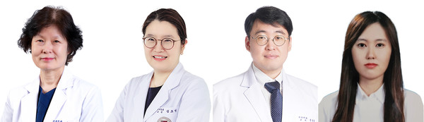 왼쪽부터 고려대 안산병원 산부인과 김해중, 김호연, 송관흡 교수, 박새미 전공의