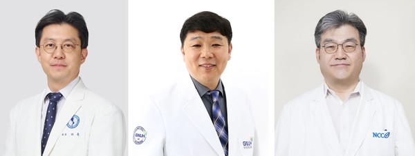 왼쪽부터 아주대병원 허훈, 경상대병원 이영준, 국립암센터 류근원 교수.