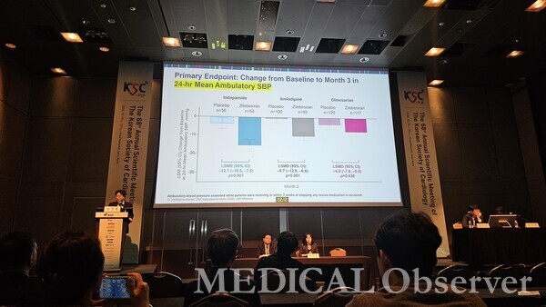 ▲한양대 구리병원 신정훈 교수는 18~20일 그랜드워커힐에서 열린 대한심장학회 추계학술대회에서 'Zilbesiran in Patients with Inadequately Controlled Hypertension: KARDIA-2'를 주제로 발표했다.