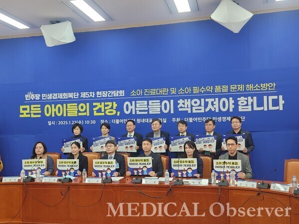 더불어민주당 민생경제회복단은 22일 오전 국회 본관에서 '소아진료대란 및 소아 필수약 품절 문제 해소방안' 현장간담회를 가졌다.