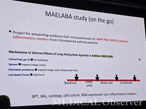 천식에서 LABA의 부작용 기전을 평가하기 위한 MAELABA 임상연구가 현재 진행 중이다.