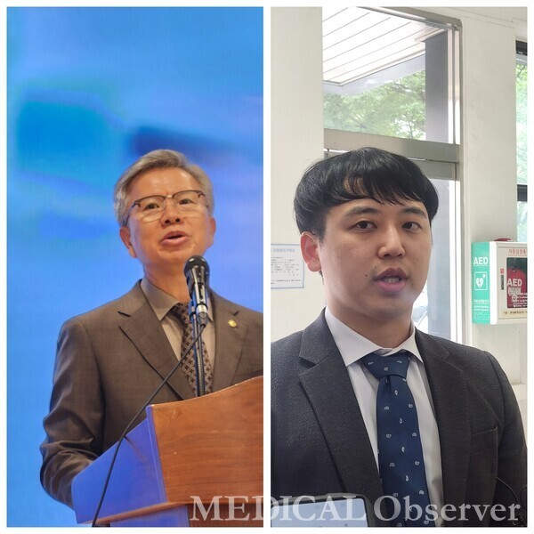 왼쪽부터 대한의사협회 김택우 회장, 대한전공의협의회 한성존 비상대책위원장