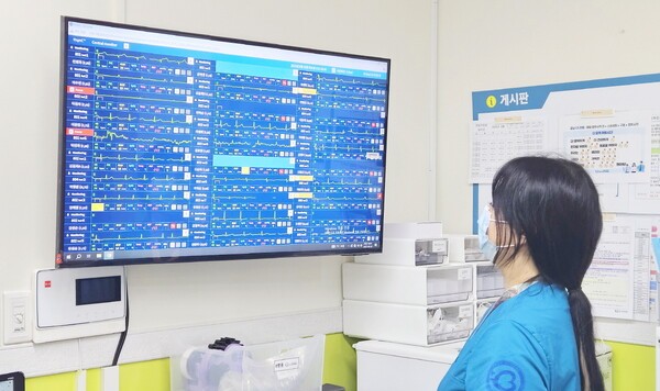 인천백병원에서 씽크를 활용해 환자 상태를 실시간 모니터링하고 있다. 